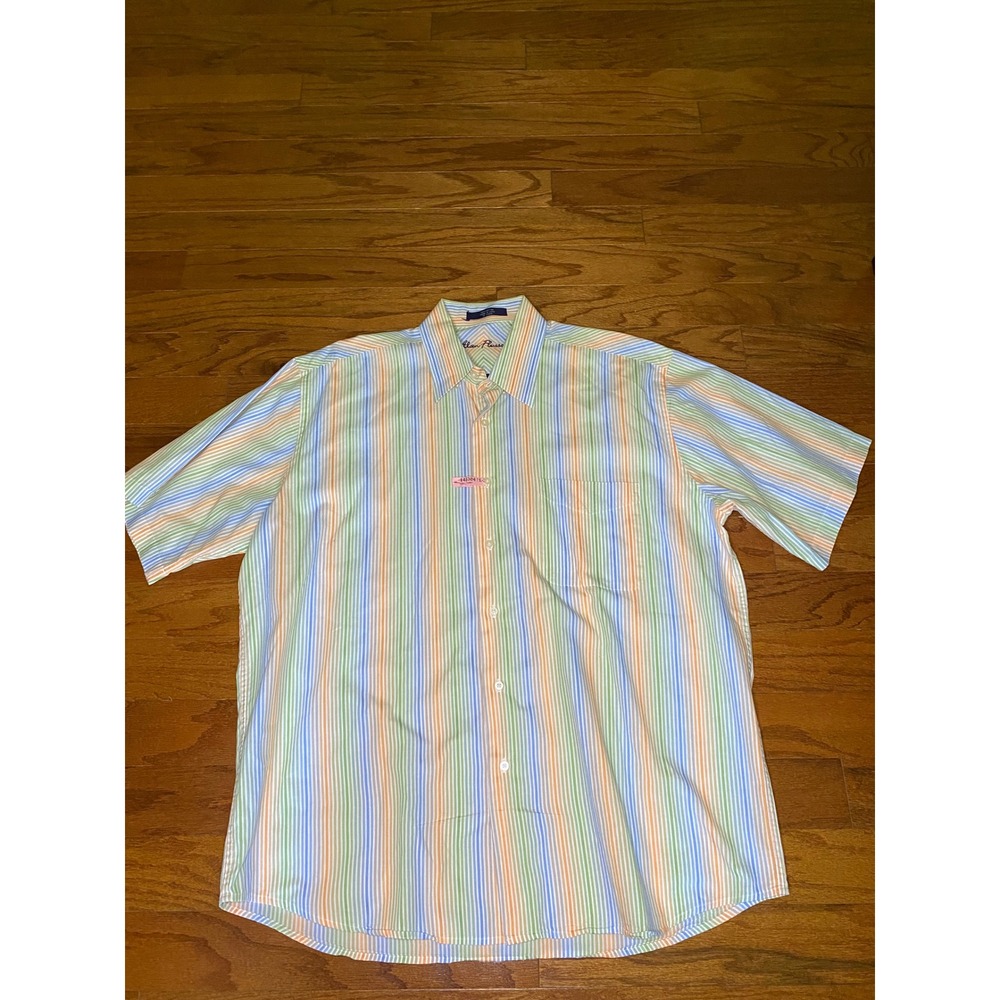 Alan Flusser‎ Striped Button Up Shirt Size XL